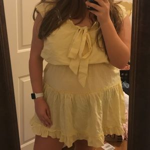 Yellow sun dress with front tie